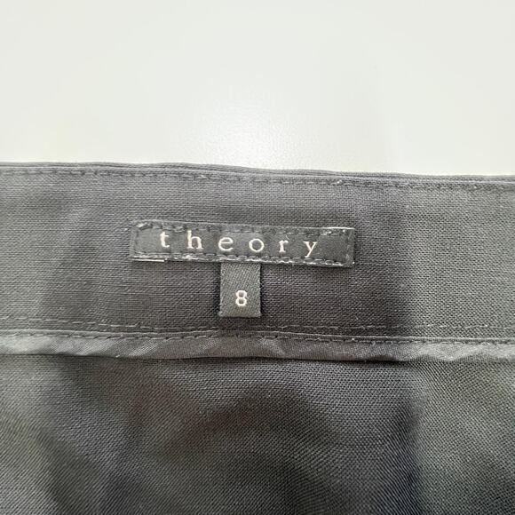 Theory Skirt Womens 8 Black Wool Blend Office Career Pencil Knee Length Classic - Picture 3 of 7